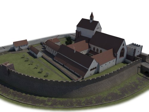 Dominikanerkloster Freiburg - 3D-Modell der Gesamtanlage