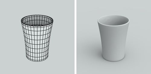 Gitternetz und Form einer 3D-Rekonstruktion